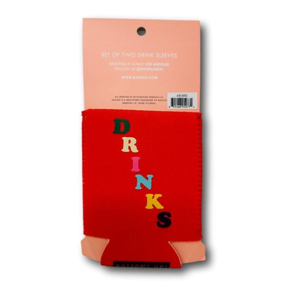 Too Cold To Hold Bando Drink Sleeve Set of 2 Pink Orange - Picture 1 of 3